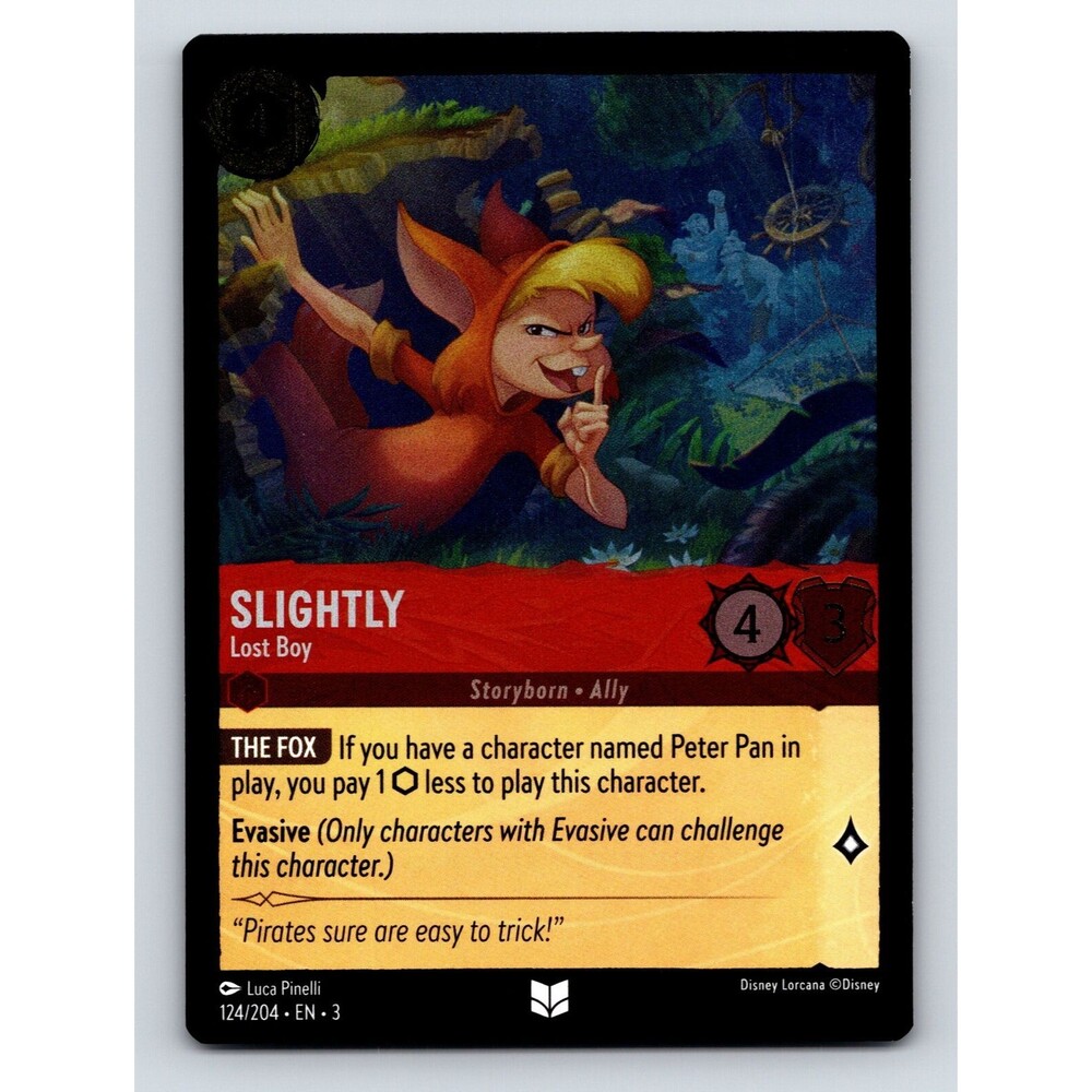 Slightly Lost Boy Disney Lorcana HP 3 Ability Evasive Power 4 Red